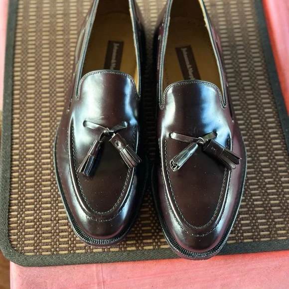 Johnston & Murphy Rich Brown Leather Tassel Loafers - Picture 2 of 8